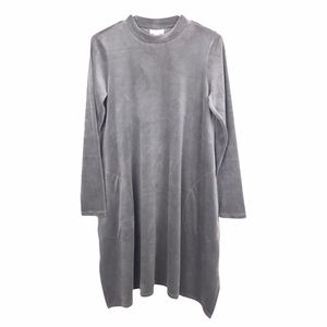 J. JILL Pure Jill Velour Dipped Pocket Lounge Dress In Mocha